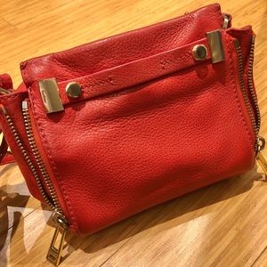 Red leather botkier crossbody bag